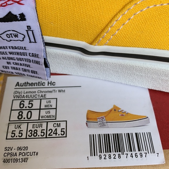 VANS AUTHENTIC HC DIY LEMON CHROME/TRUE WHITE WMNS - Picture 15 of 15